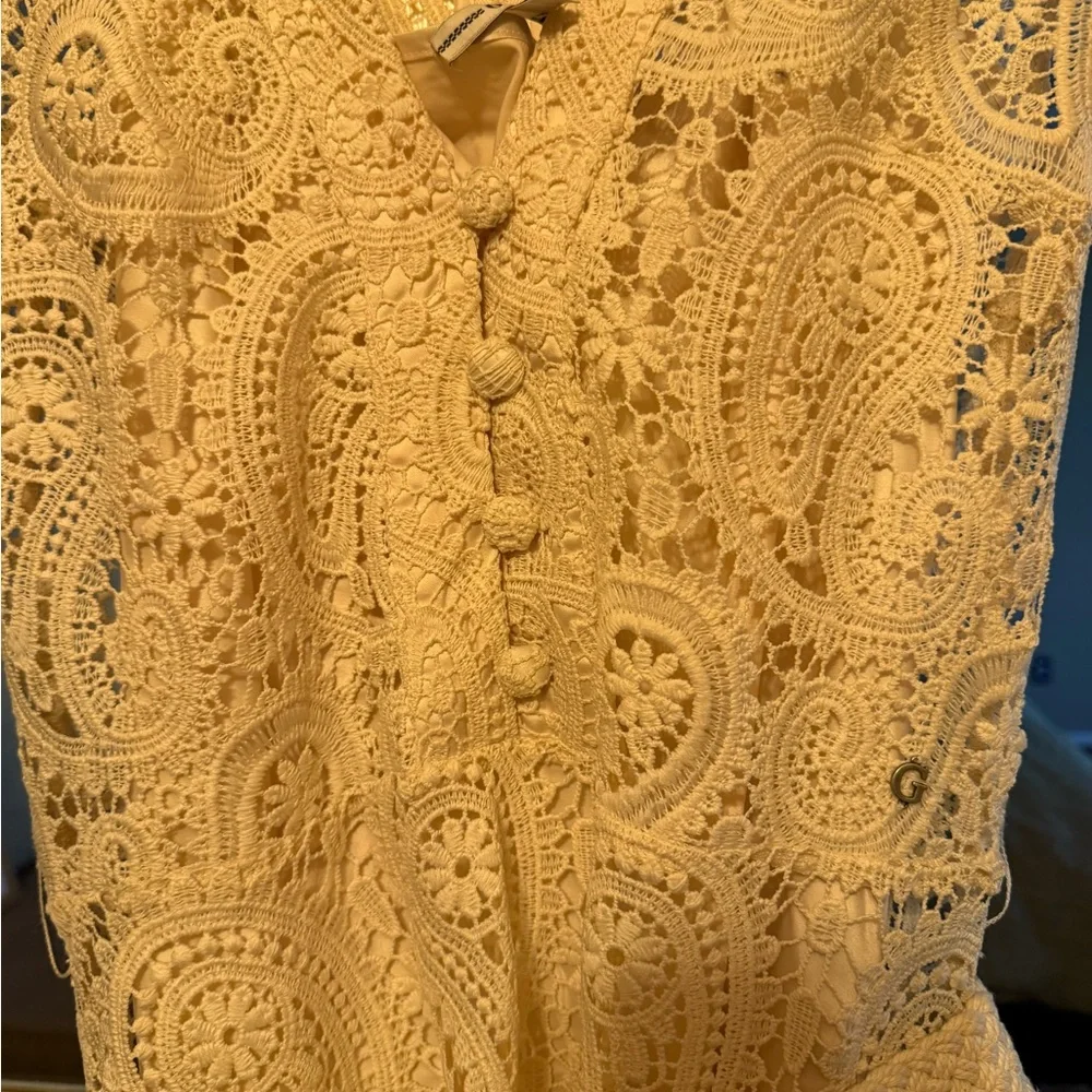NWOT Guess Crochet Lace Dress in Cream - Picture 1 of 10